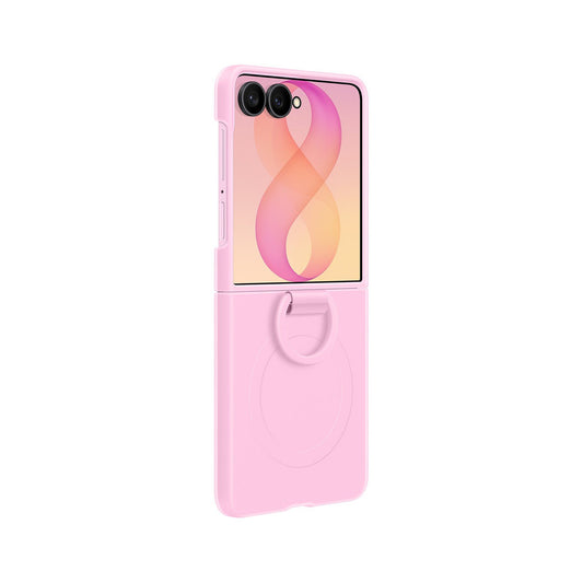 Samsung Silicone Ring Magnet Cover for Samsung Galaxy Z Flip 8 with MagSafe Compatible Ring - Pink_0