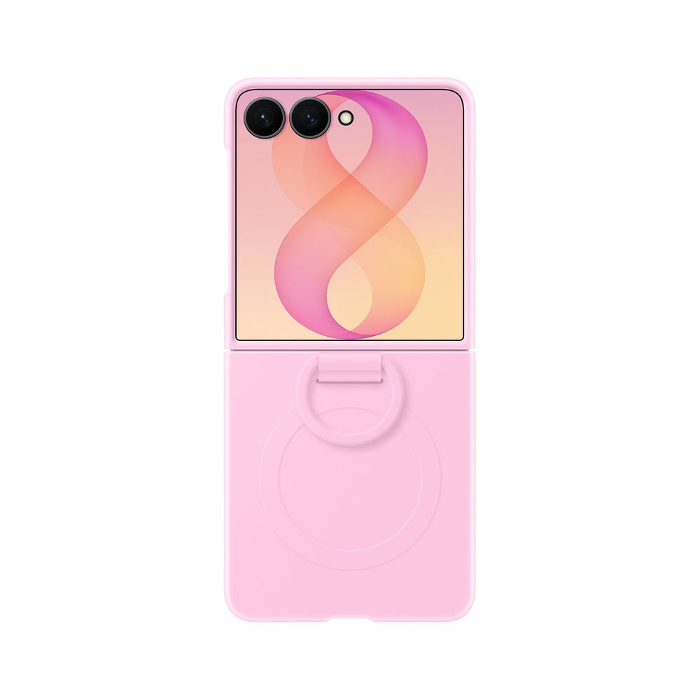 Samsung Silicone Ring Magnet Cover for Samsung Galaxy Z Flip 8 with MagSafe Compatible Ring - Pink_2