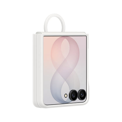 Samsung Silicone Ring Magnet Cover for Samsung Galaxy Z Flip 8 with MagSafe Compatible Ring - White_3