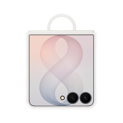 Samsung Silicone Ring Magnet Cover for Samsung Galaxy Z Flip 8 with MagSafe Compatible Ring - White_4