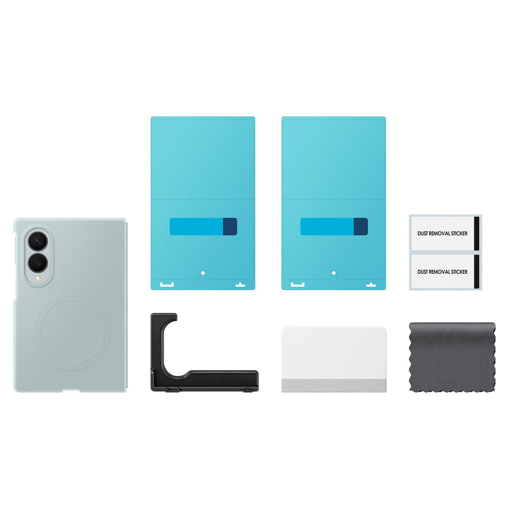 Samsung Silicone Magnet Case for Samsung Galaxy Z Fold 8 compatible with MagSafe + 2 anti-reflective films - green_4