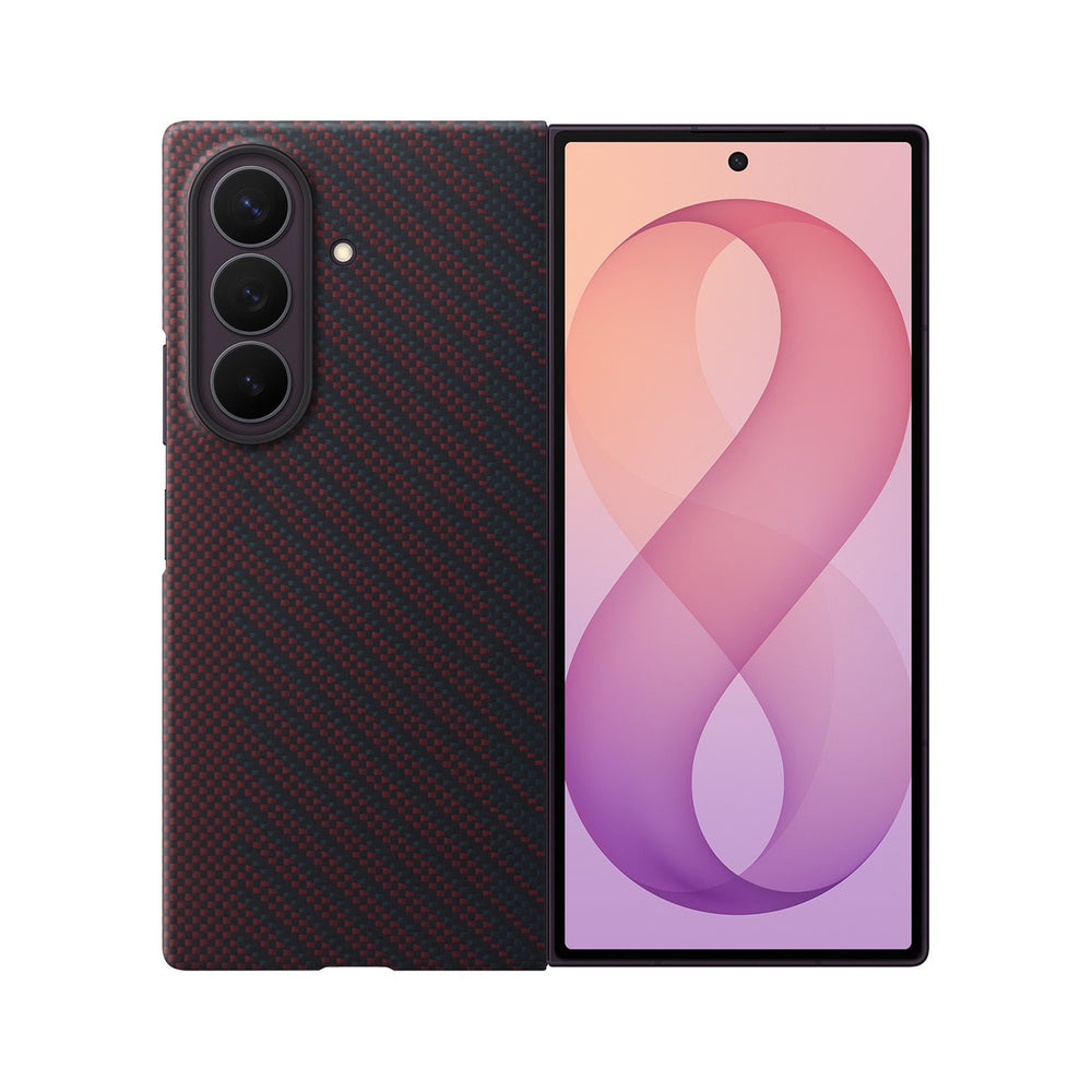 Samsung Carbon Magnet Case for Samsung Galaxy Z Fold 8 Ultra compatible with MagSafe + 2 anti-reflective films - red_0