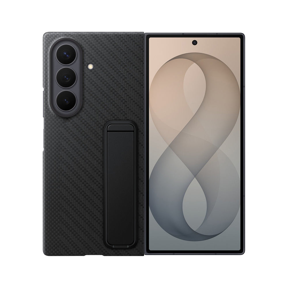 Samsung Carbon Standing Case EF-XF971SBE for Samsung Galaxy Z Fold 8 Ultra with stand + 2 anti-reflective films - black_0