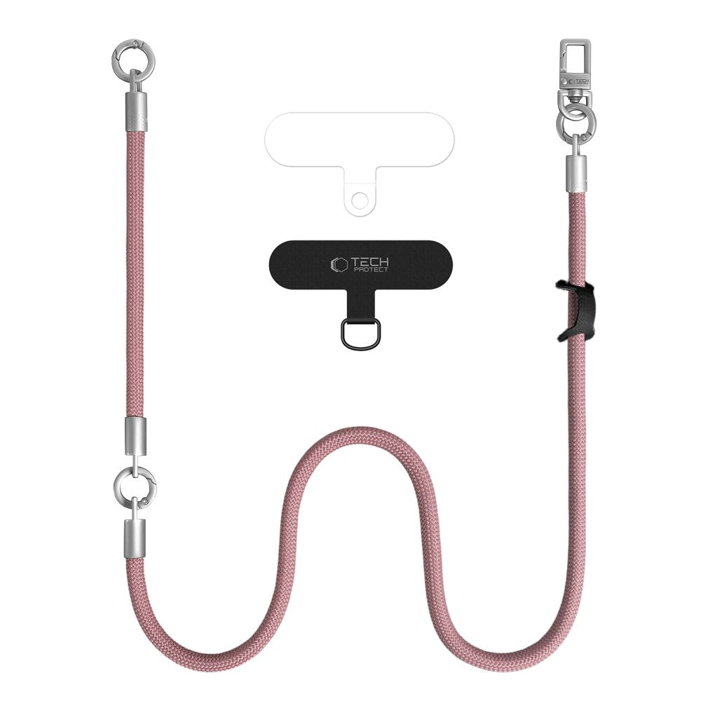 Tech-Protect C10S Crossbody Phone Lanyard (114 cm) + Wrist Strap (31 cm) - Pink Titanium_1