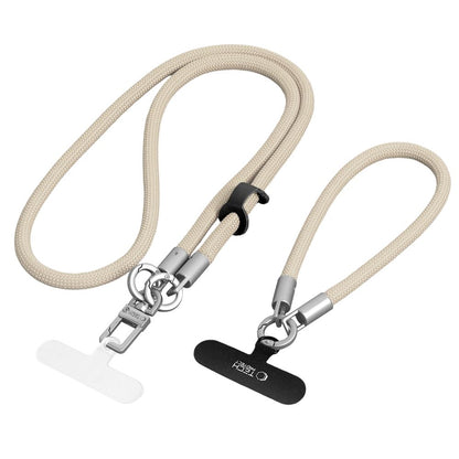 Tech-Protect C10S Crossbody Phone Lanyard (114 cm) + Wrist Strap (31 cm) - Beige Titanium_0