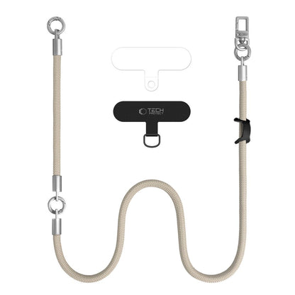 Tech-Protect C10S Crossbody Phone Lanyard (114 cm) + Wrist Strap (31 cm) - Beige Titanium_1