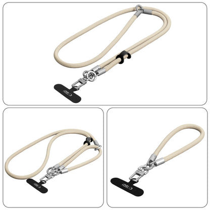 Tech-Protect C10S Crossbody Phone Lanyard (114 cm) + Wrist Strap (31 cm) - Beige Titanium_3