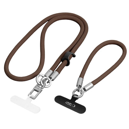 Tech-Protect C10S Crossbody phone lanyard (114 cm) + wrist strap (31 cm) - brown-titanium_0