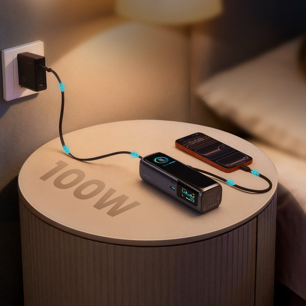 Joyroom PODIX PR70 25000mAh Power Bank up to 240W with Two Built-in USB-C Cables and Two TFT Screens - Gray_11