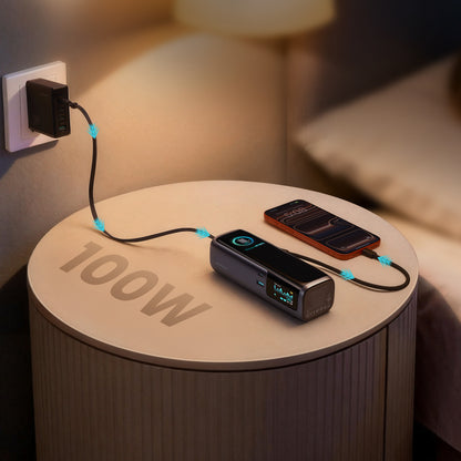 Joyroom PODIX PR70 25000mAh Power Bank up to 240W with Two Built-in USB-C Cables and Two TFT Screens - Gray_11