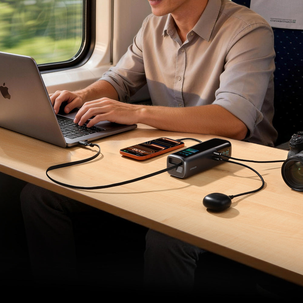Joyroom PODIX PR70 25000mAh Power Bank up to 240W with Two Built-in USB-C Cables and Two TFT Screens - Gray_12
