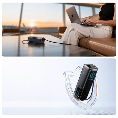 Joyroom PODIX PR70 25000mAh Power Bank up to 240W with Two Built-in USB-C Cables and Two TFT Screens - Gray_13