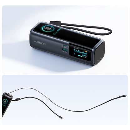 Joyroom PODIX PR70 25000mAh Power Bank up to 240W with Two Built-in USB-C Cables and Two TFT Screens - Gray_8