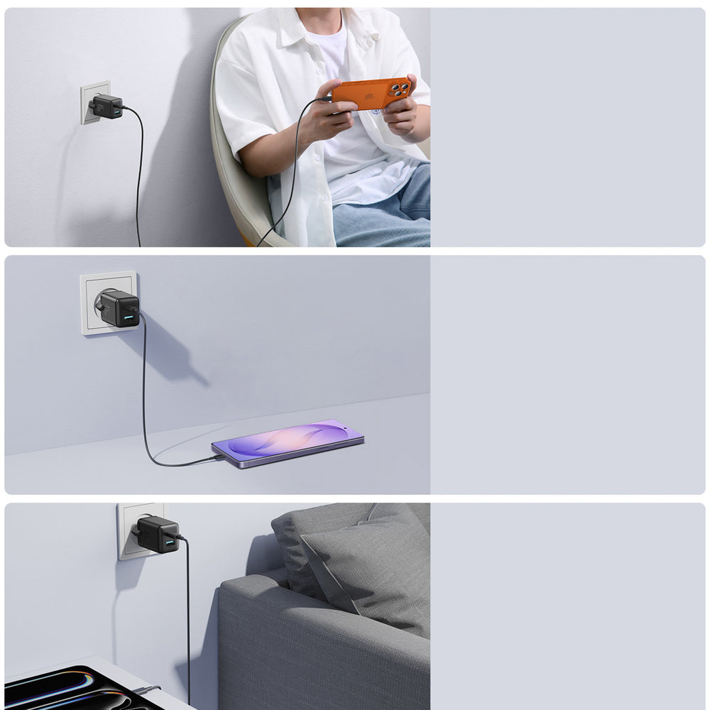 Joyroom JR-TG8 GaN 45W USB-C + USB-A Wall Charger - Black_9