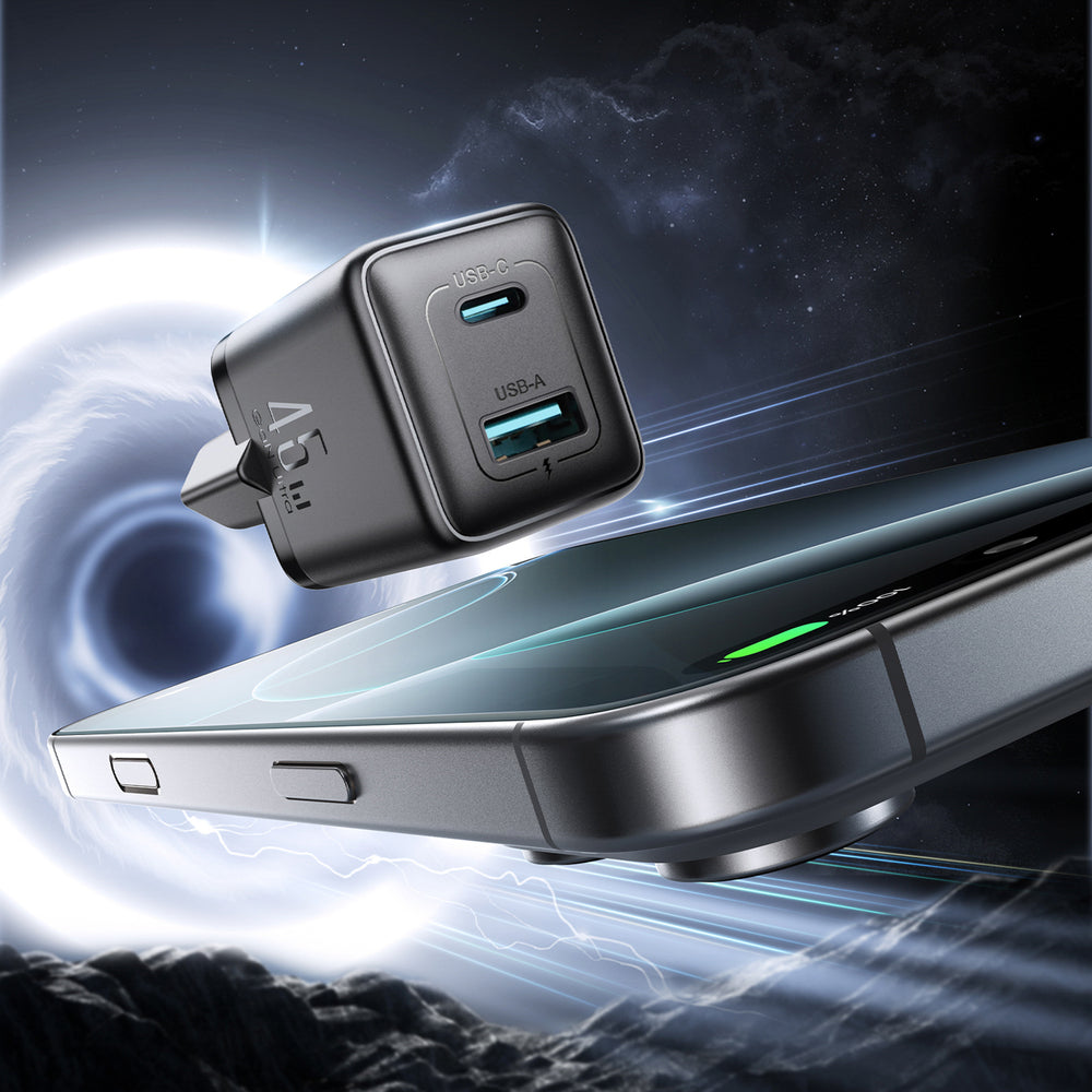 Joyroom JR-TG8 GaN 45W USB-C + USB-A Wall Charger - Black_8