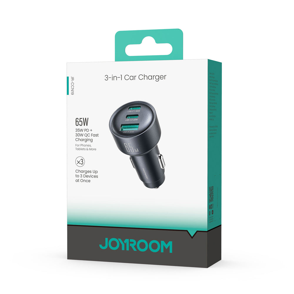 Joyroom JR-CCN19 65W 3-in-1 car charger Dark gray_5