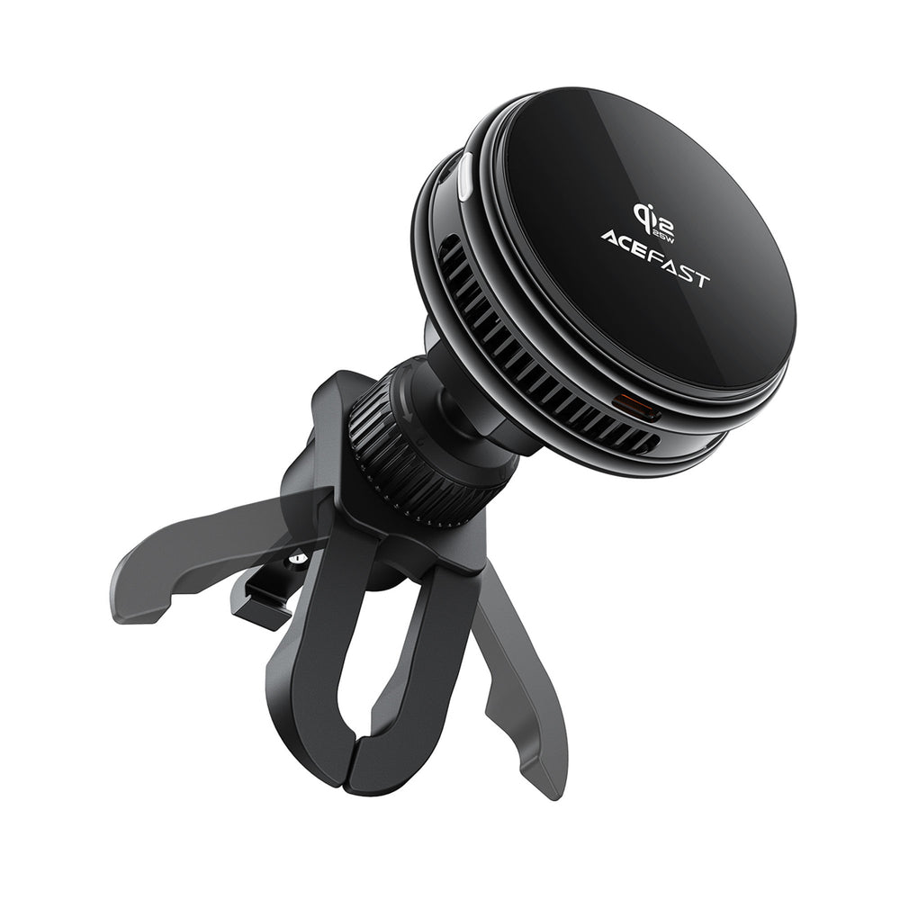 Acefast D66 Magnetic Car Air Vent Mount with Qi2 25W Wireless Charging and Cooling - Black_3