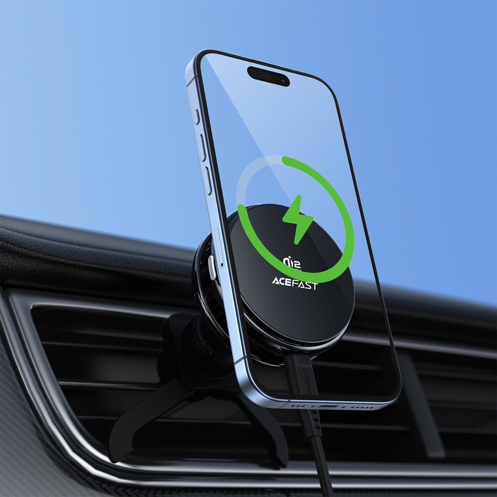 Acefast D66 Magnetic Car Air Vent Mount with Qi2 25W Wireless Charging and Cooling - Black_5