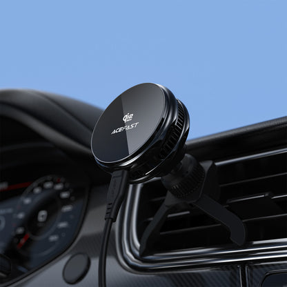 Acefast D66 Magnetic Car Air Vent Mount with Qi2 25W Wireless Charging and Cooling - Black_6