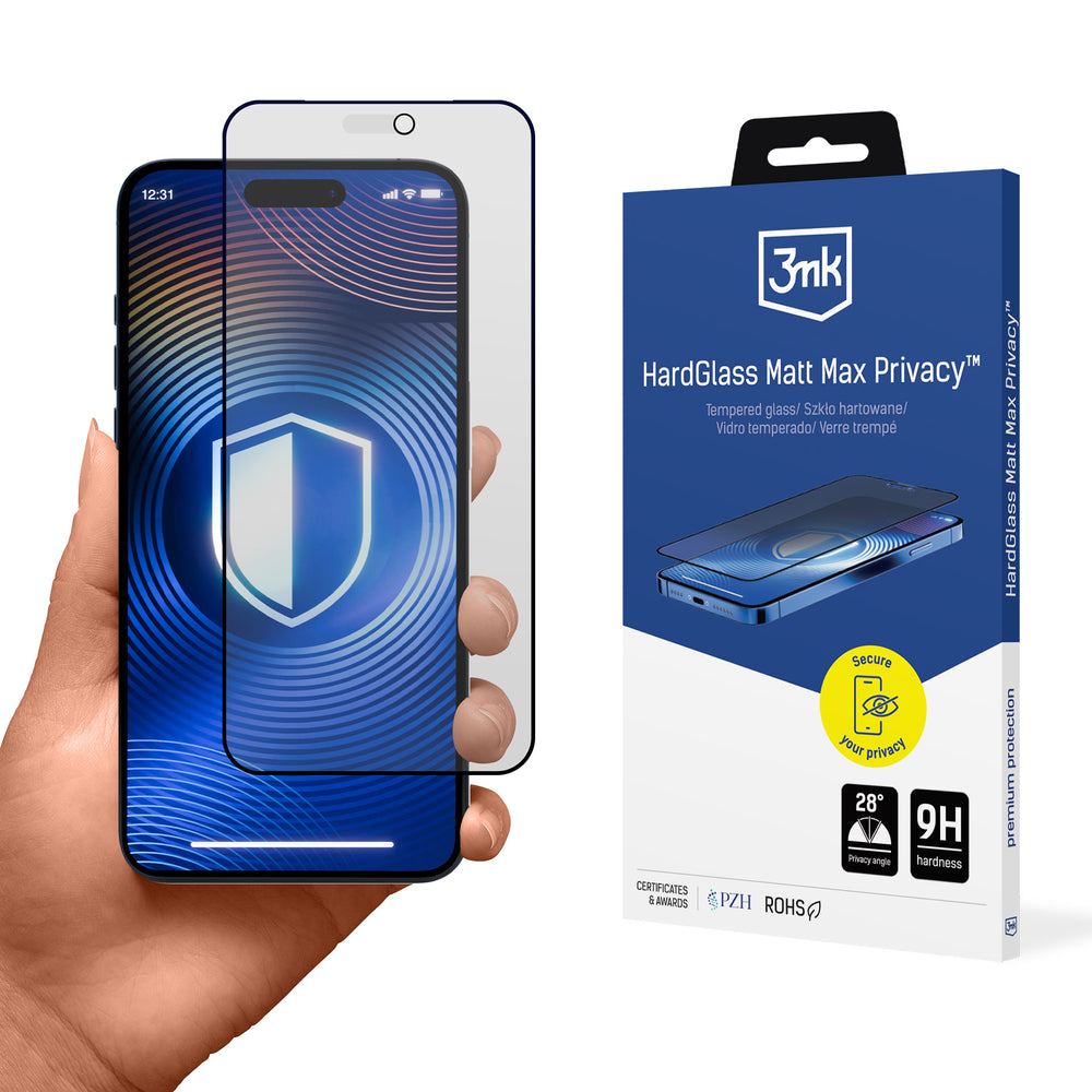 3mk HardGlass Matt Max Privacy Tempered Glass for iPhone 18 Pro_0