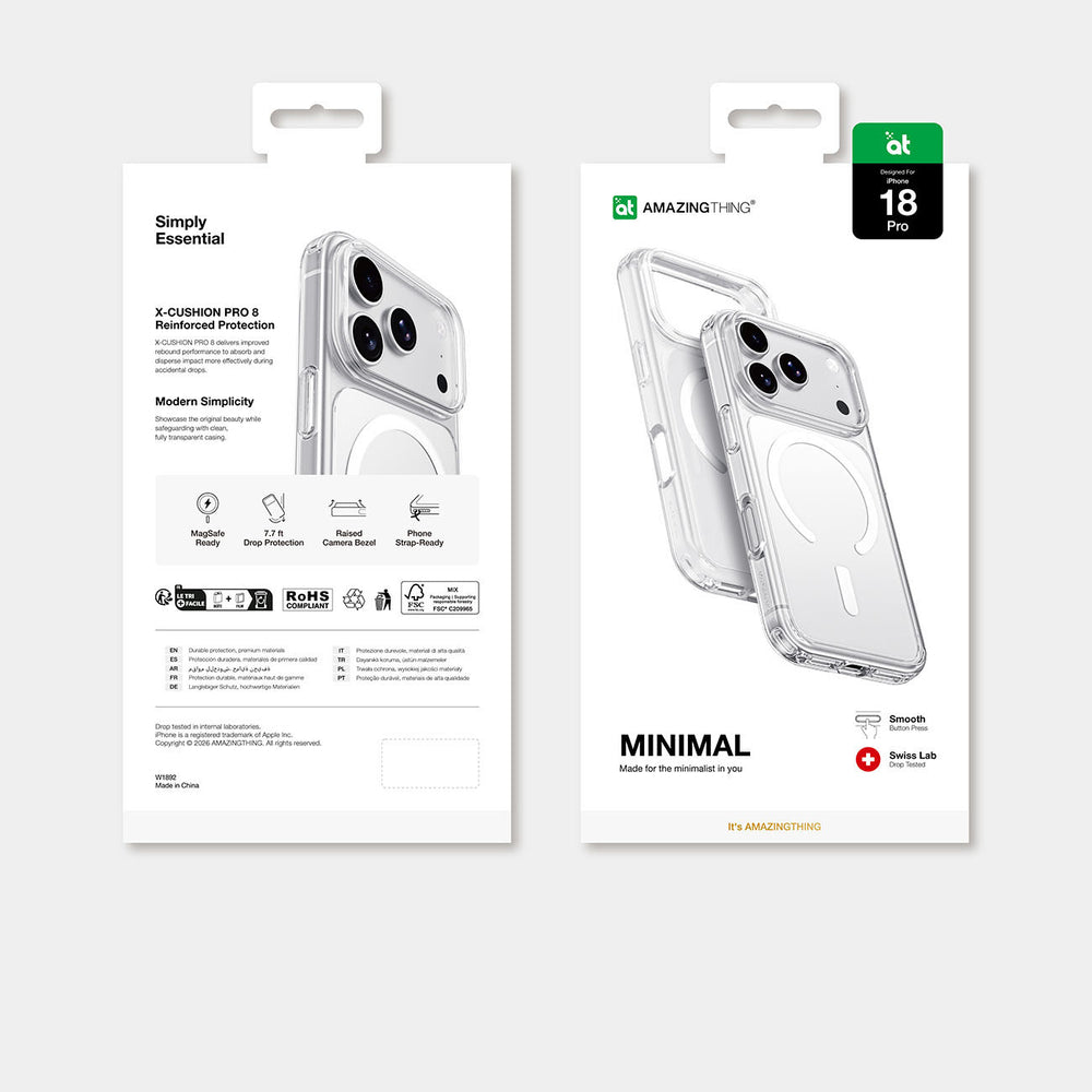 AmazingThing Minimal Mag Drop Proof Case 3 Lens for iPhone 18 Pro with Lanyard Mount, MagSafe Compatible - Clear_7