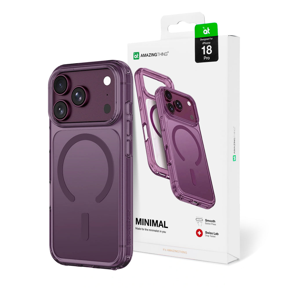 AmazingThing Minimal Mag Drop Proof Case 3 Lens for iPhone 18 Pro with Lanyard Mount and MagSafe Compatibility - Purple_0