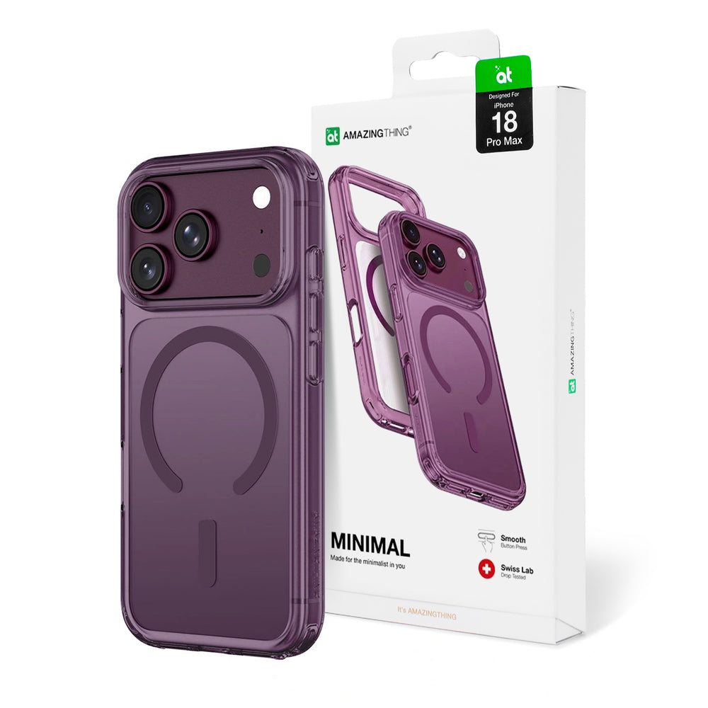 AmazingThing Minimal Mag Drop Proof Case 3 Lens for iPhone 18 Pro Max with Lanyard Mount and MagSafe Compatibility - Purple_0