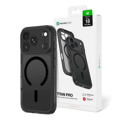 AmazingThing Titan Pro Lens Case for iPhone 18 Pro Max with Camera Cover and Lanyard Mount, Compatible with MagSafe - Black_0