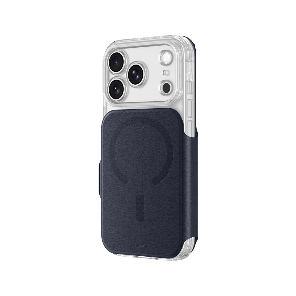 AmazingThing Titan Pro Lens Flip Set Case for iPhone 18 Pro Max with Wallet, MagSafe Compatible - Navy Blue_9