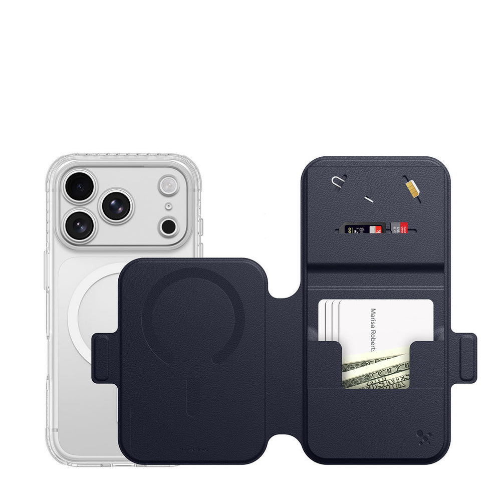 AmazingThing Titan Pro Lens Flip Set Case for iPhone 18 Pro Max with Wallet, MagSafe Compatible - Navy Blue_11