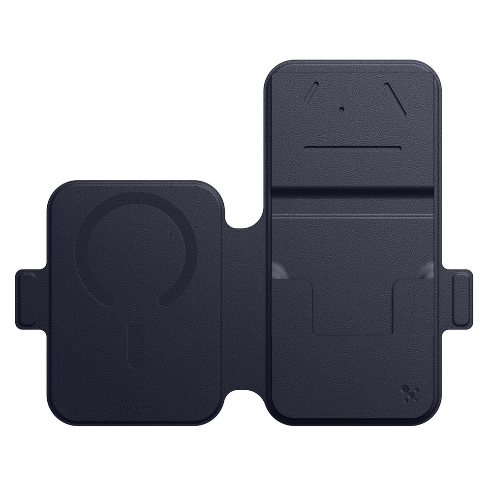 AmazingThing Titan Pro Lens Flip Set Case for iPhone 18 Pro Max with Wallet, MagSafe Compatible - Navy Blue_2