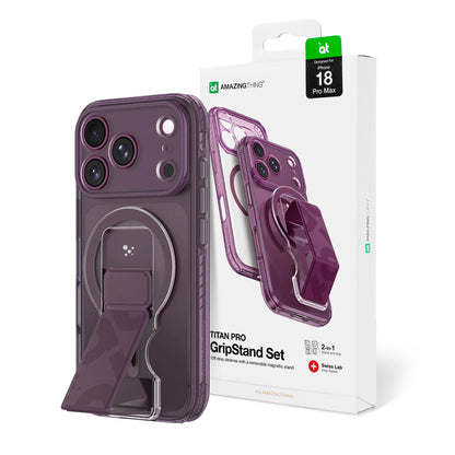 AmazingThing Titan Pro Lens Stand Set for iPhone 18 Pro Max with Magnetic Holder and Stand, Compatible with MagSafe - Purple_0
