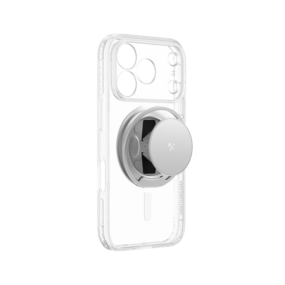 AmazingThing Titan Pro Pop Lens Case for iPhone 18 Pro Max with Camera Cover, Grip and Stand, MagSafe Compatible - Clear/White_0