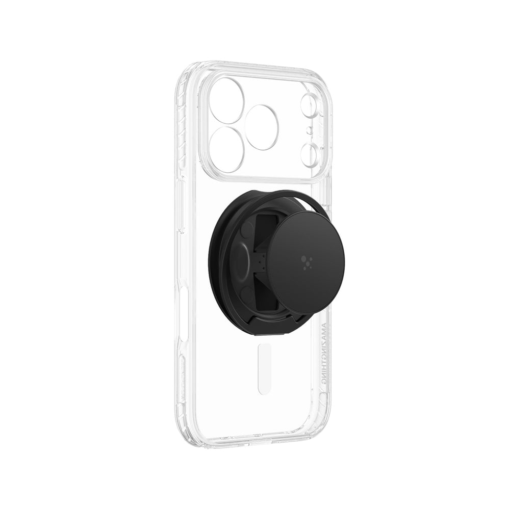 AmazingThing Titan Pro Pop Lens Case for iPhone 18 Pro Max with Camera Cover, Grip and Stand MagSafe Compatible - clear-black_0