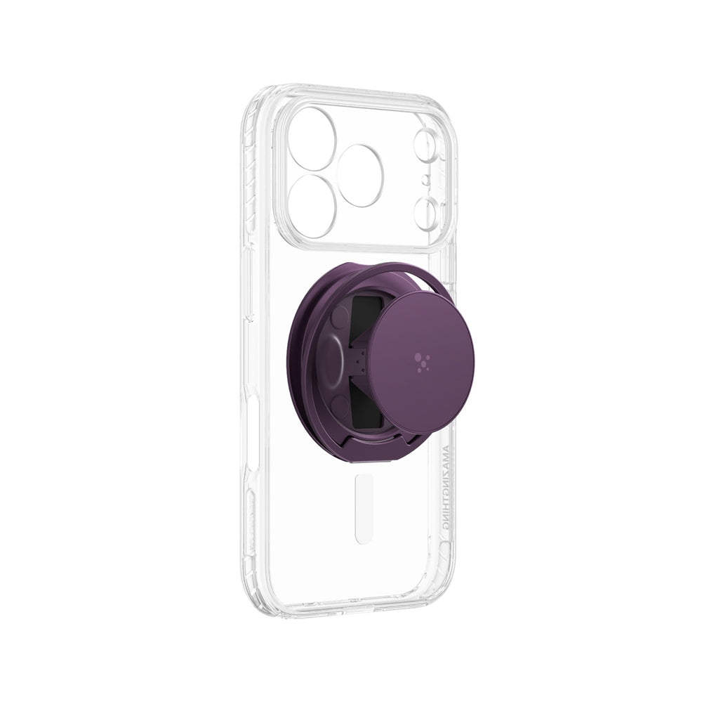 AmazingThing Titan Pro Pop Lens Case for iPhone 18 Pro with Camera Cover, Grip and Stand, MagSafe Compatible - Clear/Purple_0