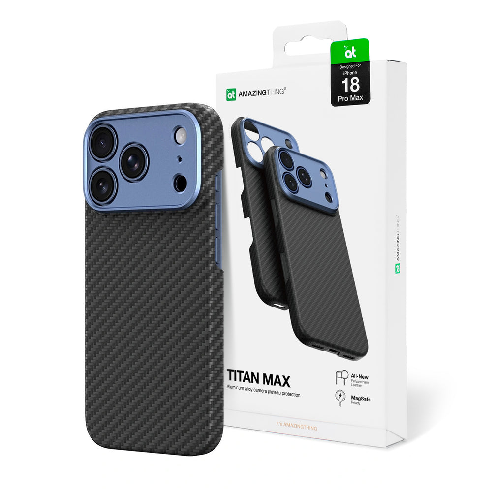 AmazingThing Titan Max Lens Case for iPhone 18 Pro Max Aramid Fiber with Camera Cover, MagSafe Compatible - Blue_0