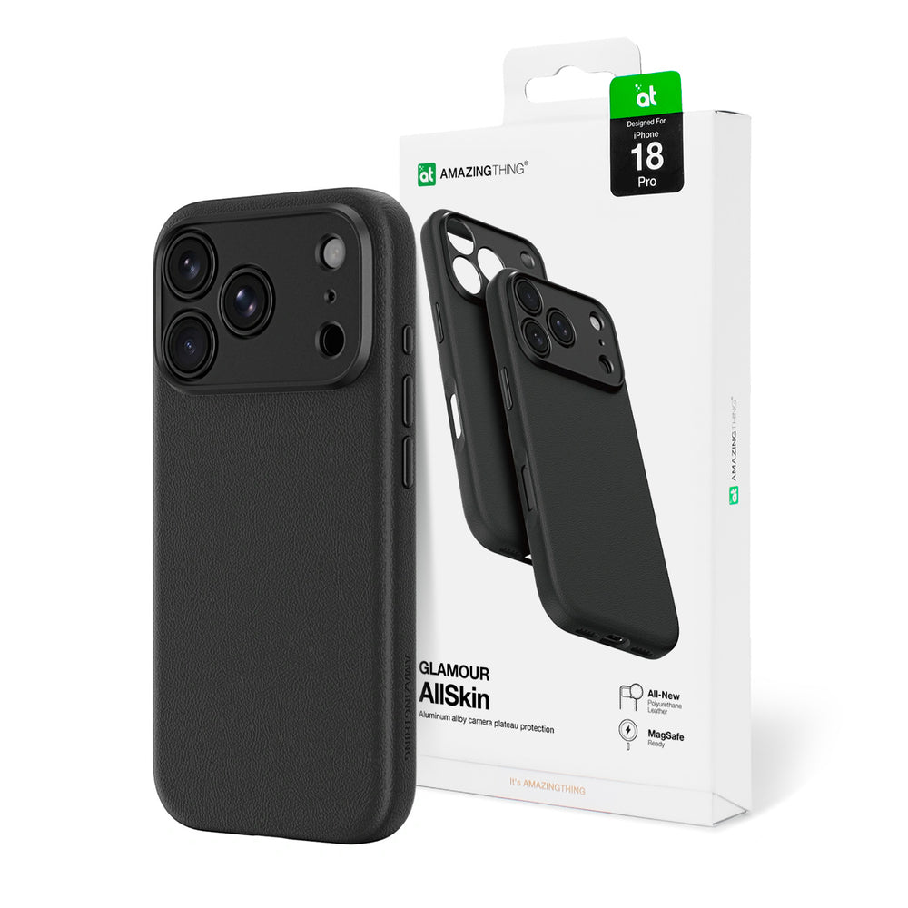 AmazingThing Glamour AllSkin iPhone 18 Pro Case with Camera Cover, MagSafe Compatible - Black_0