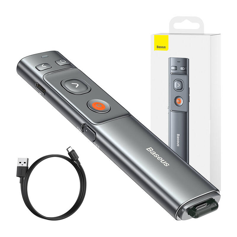 Baseus Orange Dot wireless laser pointer for presentations - gray (with battery)_1
