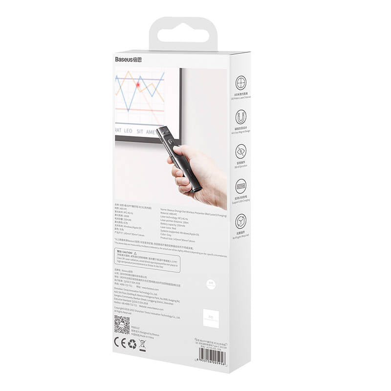 Baseus Orange Dot wireless laser pointer for presentations - gray (with battery)_18