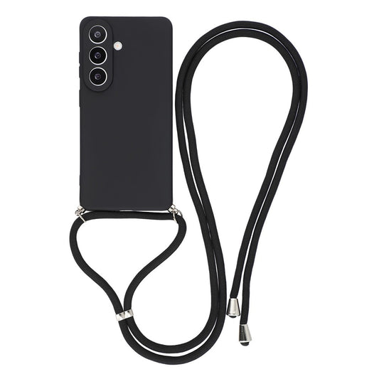 Samsung Galaxy A57 5G Case with Fiber Lining and Crossbody Strap - Black_0