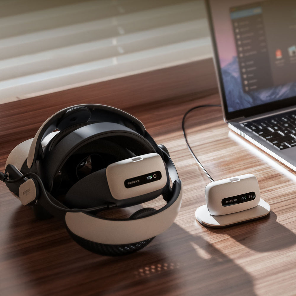 BoboVR BM60-2 6500 mAh Battery for BoboVR M3 Pro+ and BoboVR M3 2 pcs. with Charging Station - White_1