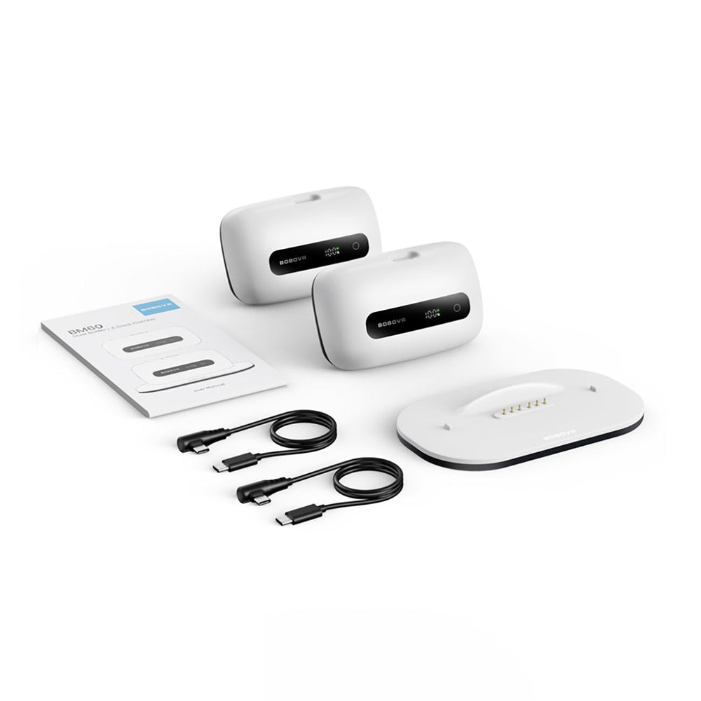 BoboVR BM60-2 6500 mAh Battery for BoboVR M3 Pro+ and BoboVR M3 2 pcs. with Charging Station - White_5