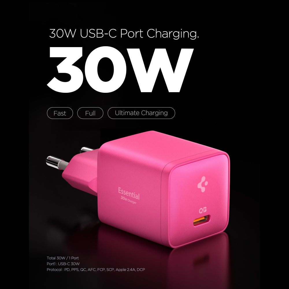 Spigen Essential EE301EU 1-Port 30W Wall Charger - Pink_1