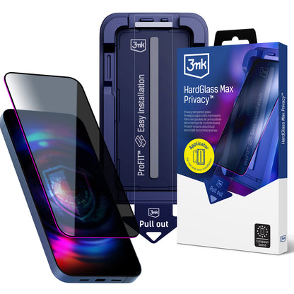 3mk Hardglass Max Privacy Tempered Glass with Applicator for iPhone 18 Pro_0