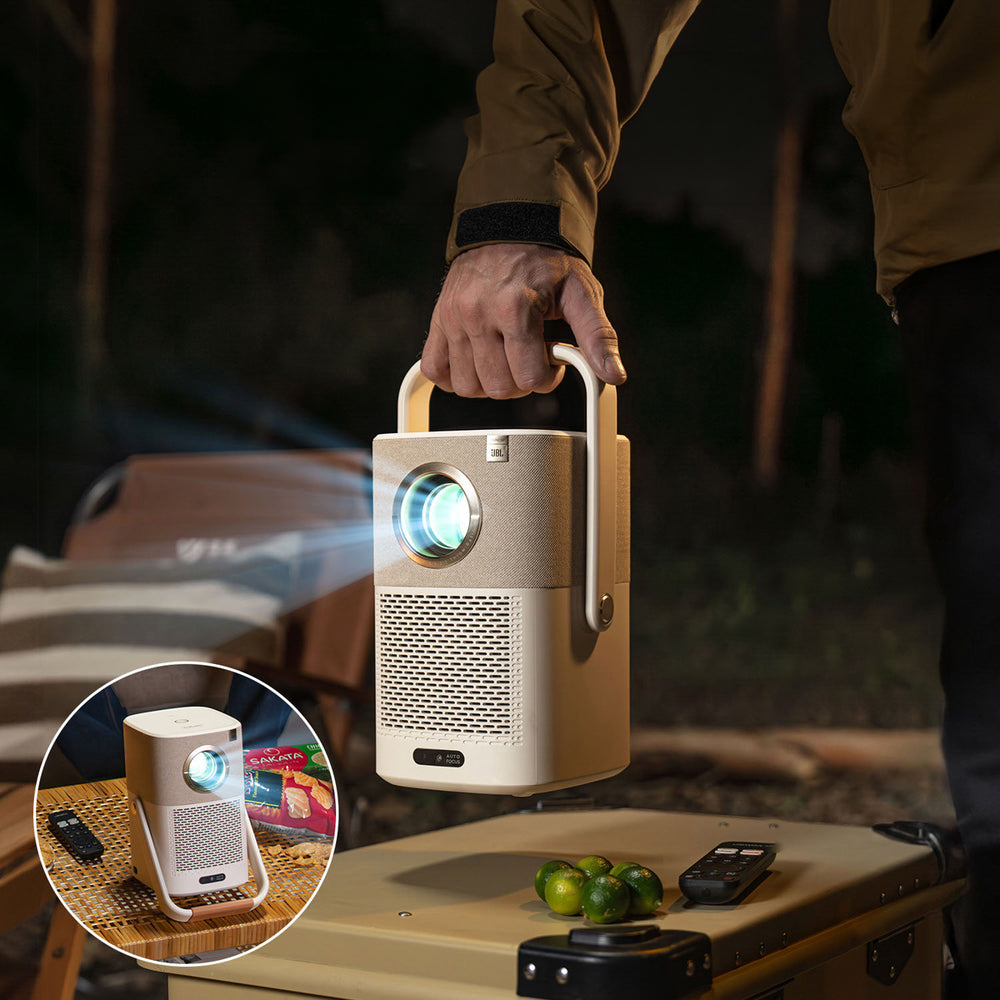 Yaber T2 Plus GTV 1080p 450 ANSI Google TV JBL Dolby Audio Multimedia Projector with Battery - Beige_6