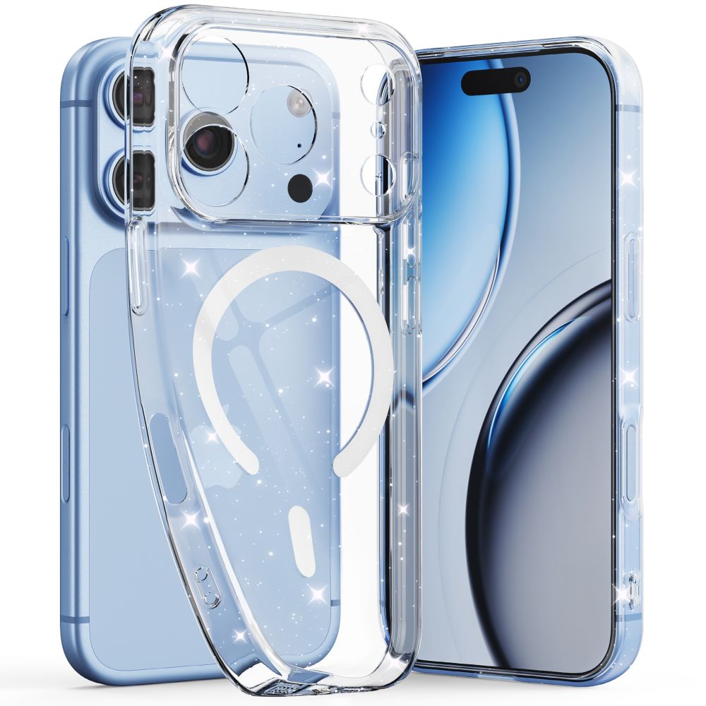 Tech-Protect FlexAir MagSafe Case for iPhone 17 Pro Max / 18 Pro Max - Clear Glitter_0