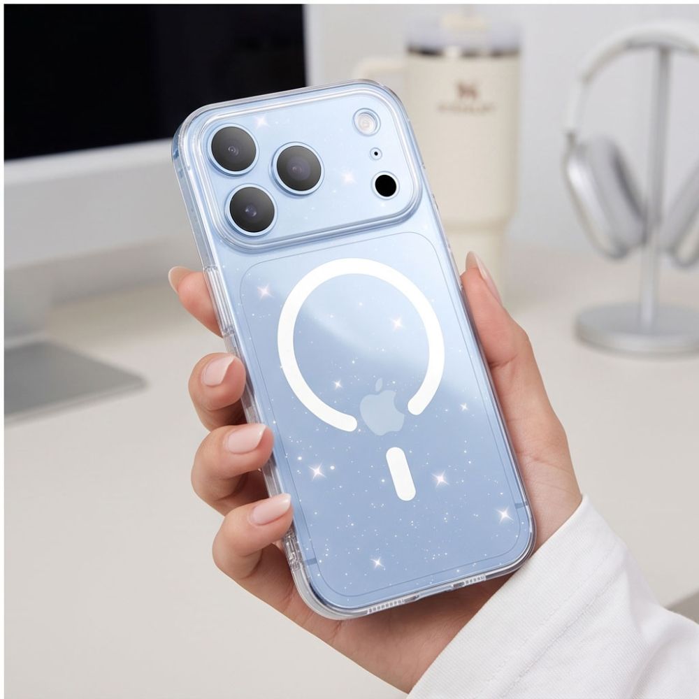 Tech-Protect FlexAir MagSafe Case for iPhone 17 Pro Max / 18 Pro Max - Clear Glitter_6