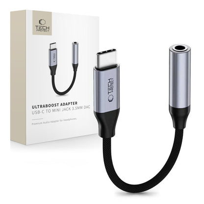 Tech-Protect Ultraboost USB-C to Mini Jack 3.5mm DAC adapter - dark gray_0