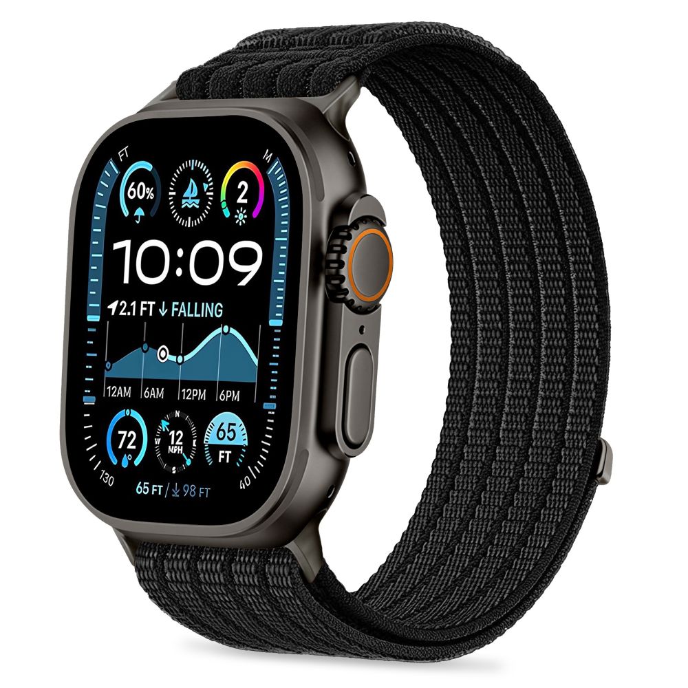Tech-Protect Nylon Sport Strap for Apple Watch 44 / 45 / 46 / 49 mm - Black_0