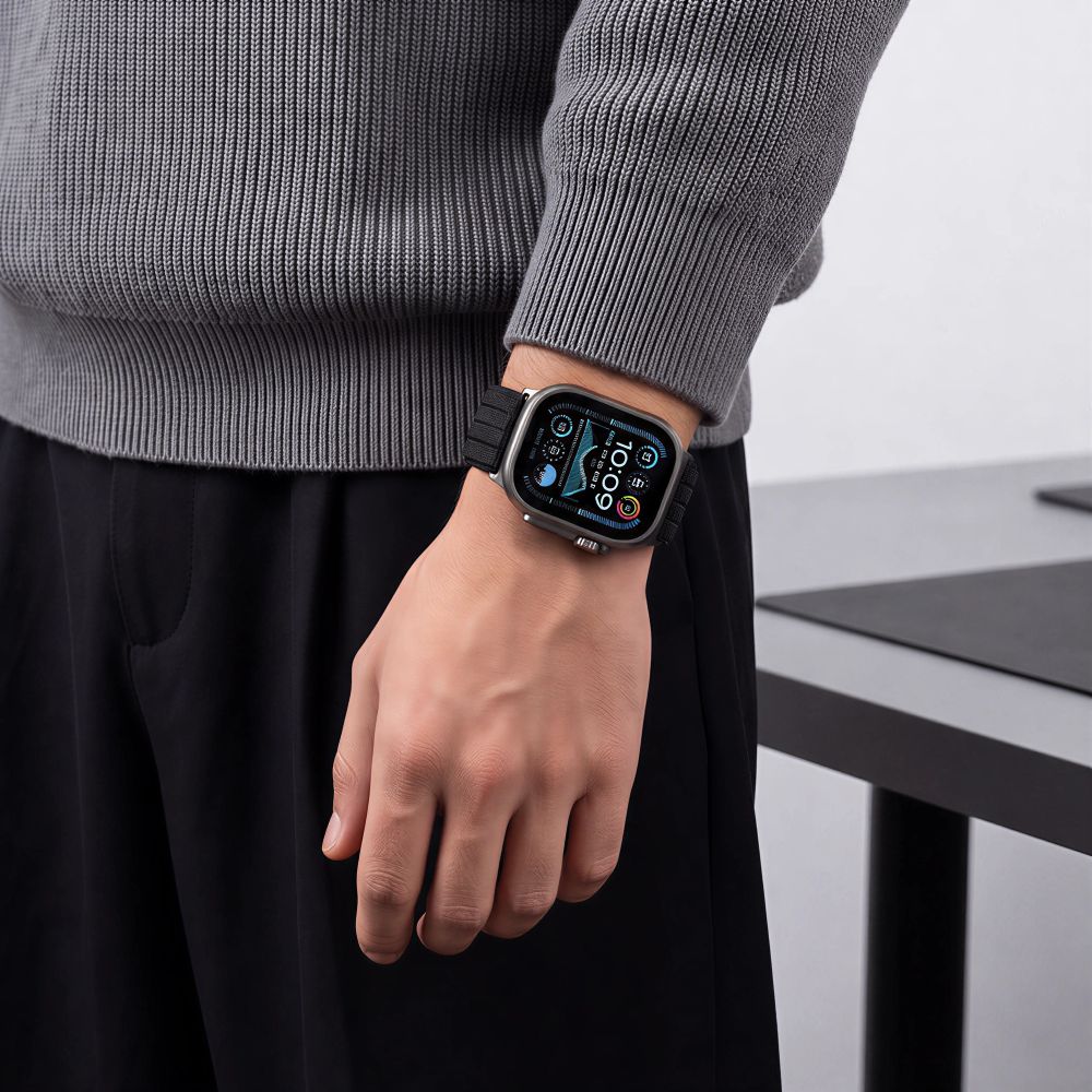Tech-Protect Nylon Sport Strap for Apple Watch 44 / 45 / 46 / 49 mm - Black_4